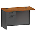 Lorell® 97000 Series Metal Return Desk, Left, 48"W, Cherry/Charcoal