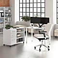 Bush Business Furniture Hustle 48"W Computer Desk and Storage Cabinet with Drawers and Shelves, White, Standard Delivery Service 1 thumbnail image