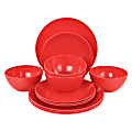 Martha Stewart Melamine Dinnerware Set, Red 1 thumbnail image