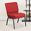Flash Furniture HERCULES Series Church Chair With Book Rack, Crimson/Silver Vein