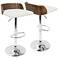 LumiSource Maya Bar Stool, Chrome/Walnut/Cream 1 thumbnail image