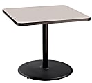 National Public Seating Square Café Table, Round Base, 30"H x 36"W x 36"D, Gray Nebula/Black 1 thumbnail image