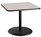 National Public Seating Square Café Table, Round Base, 30"H x 36"W x 36"D, Gray Nebula/Black