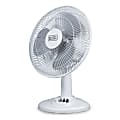 BLACK+DECKER 3-Speed Oscillating Portable Table Fan, 18-5/16"H x 13-5/16"W x 9-13/16"D, White 1 thumbnail image