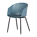 South Shore Flam Chair With Metal Legs, Steel Blue/Black