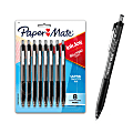 Paper Mate® 300RT Effortless Glide Ballpoint Pens, Medium Point, 1.0 mm, Transparent Barrels, Black Ink, 8 Count 1 thumbnail image