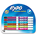 EXPO® Low-Odor Dry-Erase Markers, Fine Point, Assorted Colors, Pack Of 12