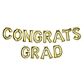 Amscan Congrats Grad Air-Filled Balloon Letter Banner Kit, 16", Gold