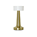 Simple Designs Mushroom Magic Dimming Rechargeable Cordless 4-Way Touch Sensor Saucer Desk Lamp, 8-1/2"H, Gold 1 thumbnail image