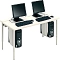 Bretford Quattro Voltea Computer Desk, 32"H x 84"W x 24"D, Wild Cherry/Black