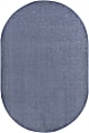 Joy Carpets® Kids' Essentials Oval Area Rug, Endurance™, 7-1/2' x 12', Glacier Blue