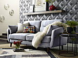 Elle Décor Chloe Mid-Century Modern Sofa, Light Gray/Chestnut