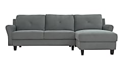 Lifestyle Solutions Hanson Sectional Sofa with Rolled Arms, Dark Grey