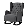 Baxton Studio Jamir Rocking Chair, Gray/Dark Brown 1 thumbnail image