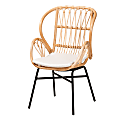 bali & pari Caelia Modern Bohemian Chair, Natural Brown/Black