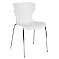Flash Furniture Lowell Contemporary Design Plastic Stack Chair, White 1 thumbnail image