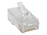 Tripp Lite RJ45 Modular Connector for Round Stranded UTP Conductor 4-Pair Cat5e, 100 Pack - Network connector - RJ-45 (M) - UTP - CAT 5e - round, stranded - clear (pack of 100)