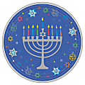 Amscan Hanukkah 8 Happy Nights Paper Plates, 10-1/2", Multicolor, 18 Plates Per Pack, Set Of 2 Packs