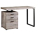 Monarch Specialties 48"W Computer Desk With 3 Drawers, Taupe Woodgrain/Black 1 thumbnail image