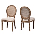 Baxton Studio Louis Rattan Dining Chairs, Beige/Antique Brown, Set Of 2 Chairs 1 thumbnail image