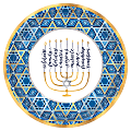 Amscan Hanukkah Festival Of Lights Round Paper Plates, 12", Pack Of 18 Plates 1 thumbnail image
