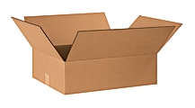 Partners Brand Flat Corrugated Boxes, 20" x 16" x 6", Pack Of 25
