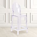 Flash Furniture Ghost Counter Stools With Oval Backs, Transparent Crystal, Set Of 4 Stools 1 thumbnail image