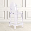 Flash Furniture Ghost Counter Stools With Oval Backs, Transparent Crystal, Set Of 4 Stools