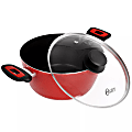 Oster Claybon Aluminum Nonstick Dutch Oven With Lid, 4.3 Qt, Speckled Red 1 thumbnail image