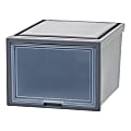 Iris® Storage Bin With Sliding Door, 14-1/4" x 16-1/8", Gray 1 thumbnail image