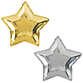 Amscan New Year's Star-Shaped Metallic Paper Plates, 10-1/2", Shiny Silver/Glittery Gold, 10 Plates Per Pack, Case Of 3 Packs 1 thumbnail image