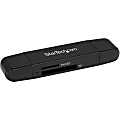 StarTech.com USB 3.0 Memory Card Reader for SD and microSD Cards - USB-C and USB-A - Portable USB SD and microSD Card Reader - Access multiple types of flash memory cards on a USB-C or USB-A phone, tablet, or laptop 1 thumbnail image