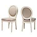 Baxton Studio Louis Dining Chairs, Gray/White, Set Of 2 Chairs