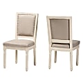 Baxton Studio Louane Dining Chairs, Gray/White, Set Of 2 Chairs