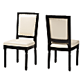 Baxton Studio Louane Dining Chairs, Beige/Black, Set Of 2 Chairs