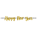 Amscan Happy New Year Glitter Ribbon Letter Banners, 8" x 144", Gold, 1 Banner Per Pack, Case Of 3 Packs 1 thumbnail image