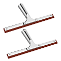 Gritt Commercial Window Squeegee With Double Natural Rubber Blade, 10”, Orange/Silver, Pack Of 2 Squeegees 1 thumbnail image