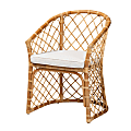 Baxton Studio Orchard Rattan Dining Chair, White/Natural Brown