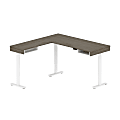 Bestar Viva 72"W L-Shaped Standing Corner Desk, Walnut Gray/White 1 thumbnail image