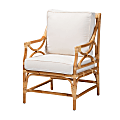 bali & pari Brandon Armchair, White/Natural Brown