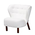 Baxton Studio Cabrera Accent Chair, White/Walnut Brown