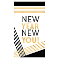 Amscan New Year New You 2-Ply Guest Towels, 4-1/2" x 7-3/4", White, 16 Towels Per Pack, Case Of 2 Packs