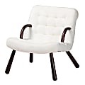 Baxton Studio Eisa Accent Chair, White/Walnut Brown