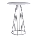 LumiSource Canary Counter Table, 36"H x 27"W x 27"D, White/Chrome