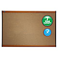 Quartet® Select Prestige™ Color Cork Bulletin Board, 24" x 36", Aluminum Frame With Light Cherry Finish