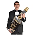 Amscan New Year's Champagne Bottle Props, 36" x 10", Clear, 1 Prop Per Pack, Case Of 2 Packs