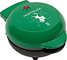 Nostalgia MyMini Personal Electric Waffle Maker, 3-3/4”H x 6-1/2”W x 5-1/4”D, Green Reindeer