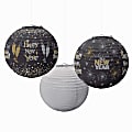 Amscan Happy New Year's Paper Lanterns, 9-1/2", Multicolor, 3 Lanterns Per Pack, Set Of 2 Packs 1 thumbnail image