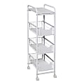 Honey Can Do Slim 4-Tier Rolling Cart, 32-1/8” x 15-3/16”, White 1 thumbnail image