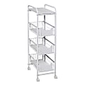 Honey Can Do Slim 4-Tier Rolling Cart, 32-1/8” x 15-3/16”, White